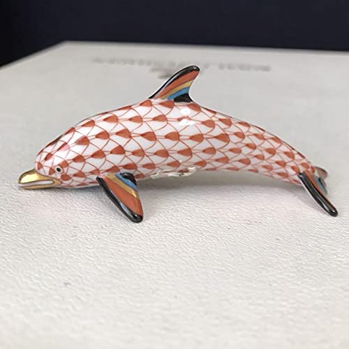 ヘレンド フィッシュネット フィギュリン イルカ 横8.5cm